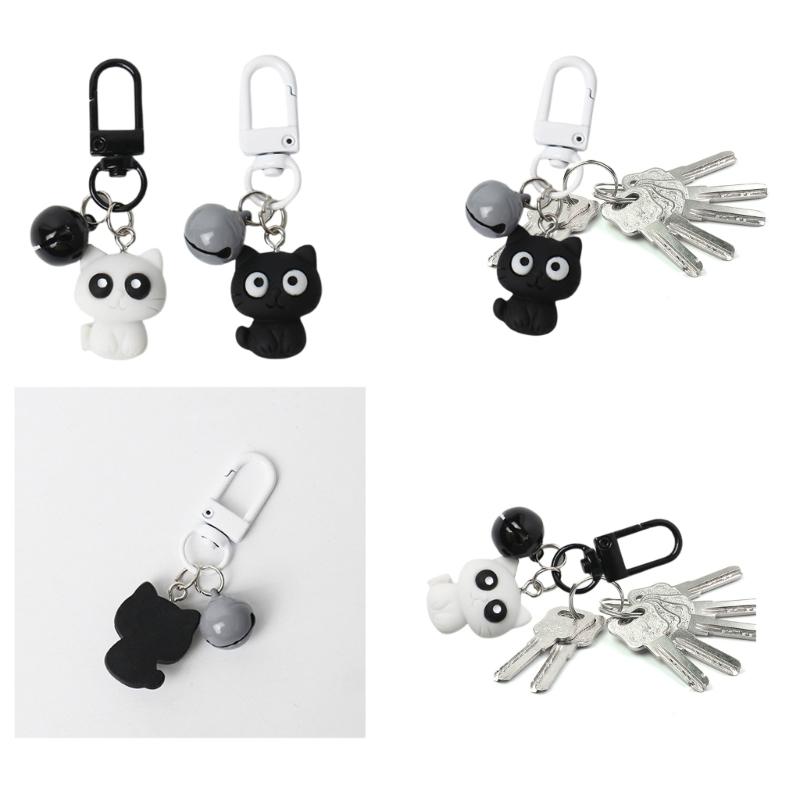 Cat Keychain with Bell Pendant for Women Handbag Backpack and Purse Decorations