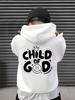 Trendiger Neuer Buchstabenkunst-Stil Druck - 'Kind Gottes', ein 1-teiliger Modischer Kapuzenpullover für Jungen und Teenager, Tween
