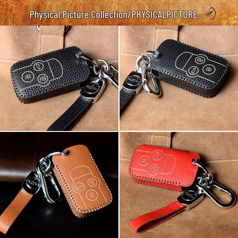 Xiongbing Schlüsselanhänger-Set für Toyota: Modifizierter Leder Ein-Knopf-Start Schlüsselanhänger