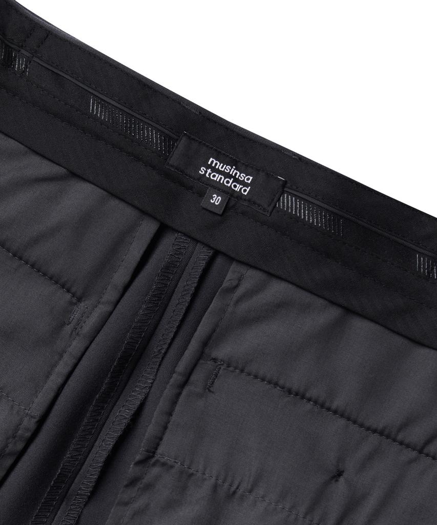 MUSINSA STANDARD Relaxed Tapered Hidden Banding Crop Slacks [Gunmetal]