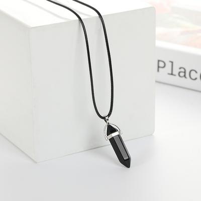 Hexagonal Column Pendant Diamond Bullet Necklace Men and Women Blackstone Necklace