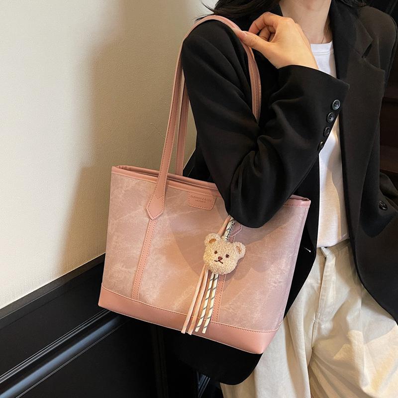 Casual commuting women's large-capacity bag 2025 autumn new fashionable simple foreign style hand-to-shoulder tote bag