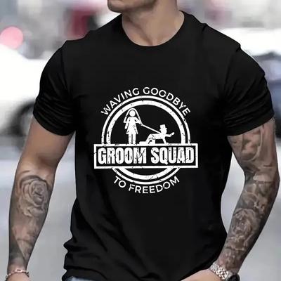 Funny Groom Squad Tees Shirt Bucks Best Man Groomsmen 3d Print Graphic Tops Bachelor Party T-Shirt Single Farewell Oversized Clothing