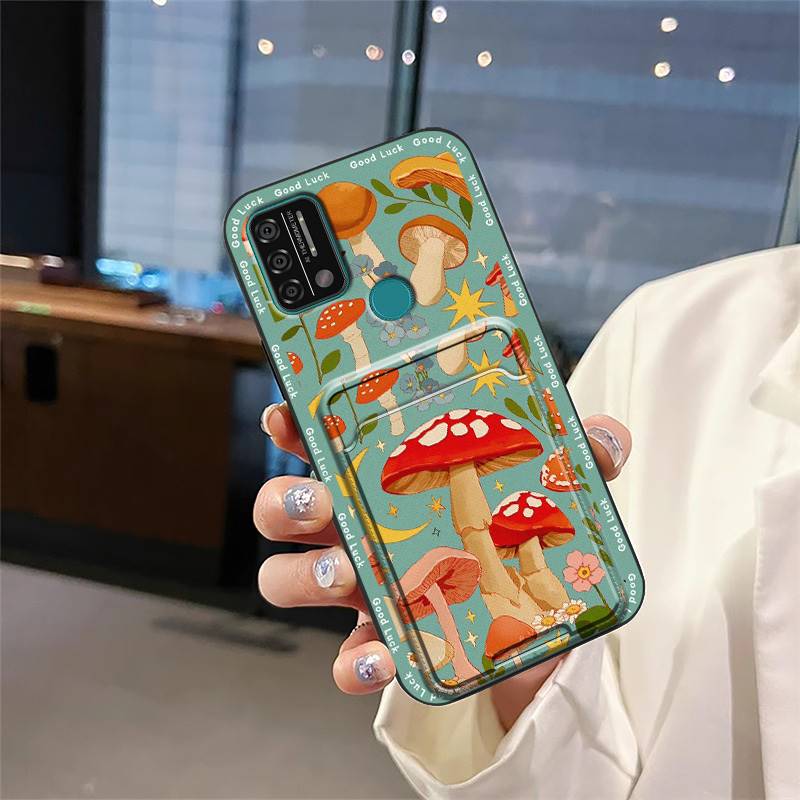 Cute Dirt-resistant Phone Case For UMIDIGI A9 Cartoon Full Wrap Card Slot Fashion Design Protective Cover Silicone TPU
