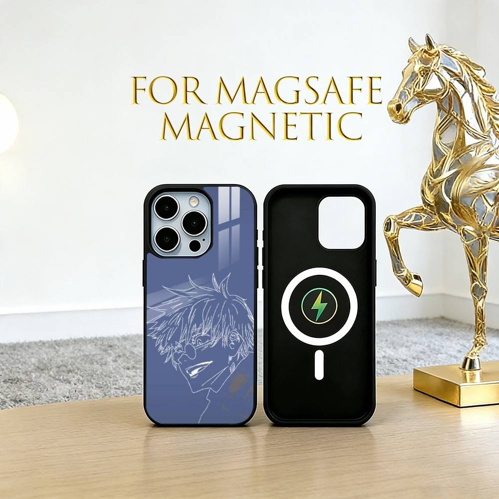 Jujutsu Kaisen - Satoru Gojo Black Phone Case For iPhone17,16,15,14,13,12,11 Plus,Pro Magnetic with Magsafe Wireless Charging