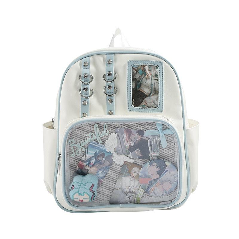 Contrasting Goods Backpack With Large Capacity And Adjustable Straps Shoulder