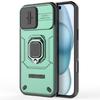 For iPhone 16 Plus Case PC+TPU Camshield Phone Cover with Ring Holder Kickstand