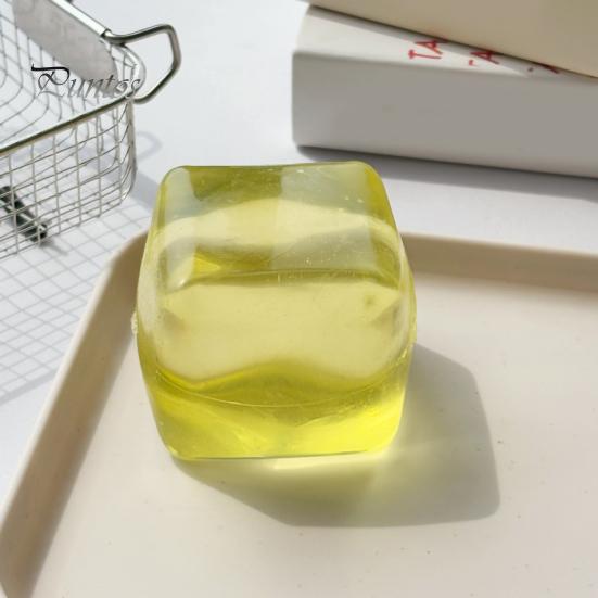 Transparent Lemon Toy Squeeze Toy, Stress Relief Jellyfish Ice Cream Reduction Soft Clear Cube Sensory for Kids Adults Reliever