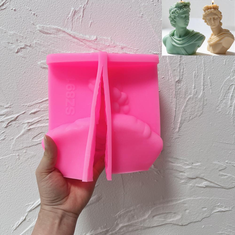 Apollo Head Statue Sculpture Silicone Mold Apollo God of Music Poetry Art Bust Candle Silicone Mold 15.2CM