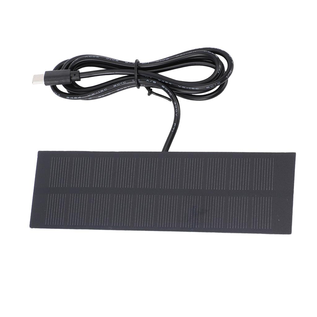 1W Solar Charger Polycrystalline Solar Panel with Type C Port for Smartphones Power Banks Outdoor Camping