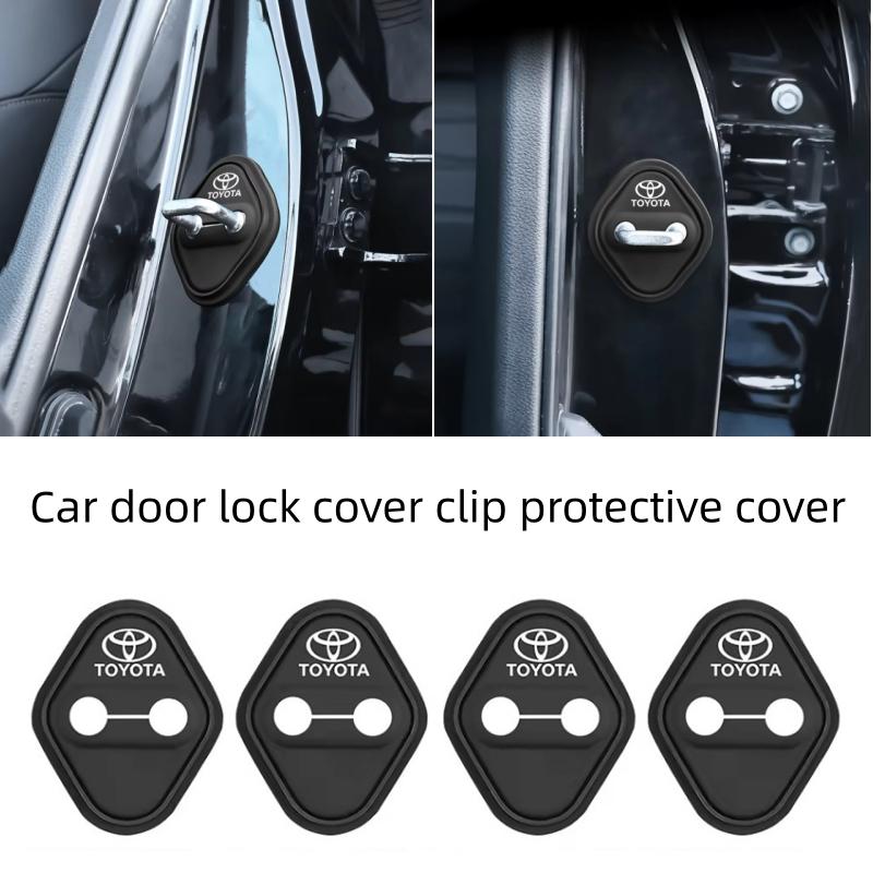 4Pcs Silicone Car Door Lock Cover Protector Clips, Anti-rust Dustproof for Toyota Corolla Camry RAV4 Avalon Interior Accessories