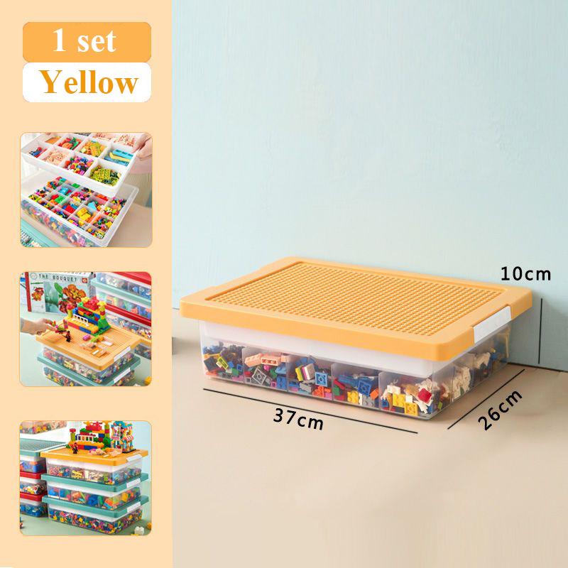 Stapelbare Kinderbausteine Aufbewahrungsbox Transparenter Spielzeug-Organizer für Kinder Lego-kompatibel Große Kapazität Kunststoffbehälter
