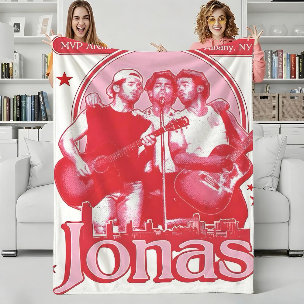 Music J-JonasBrothers Throw Flannel Blanket Perfect for Sofa Office Bed Travel Sleep Read Relax Camping four season use 75x90cm