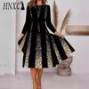 Women's Fashion Autumn Winter Long Sleeve O-Neck Casual Dresses