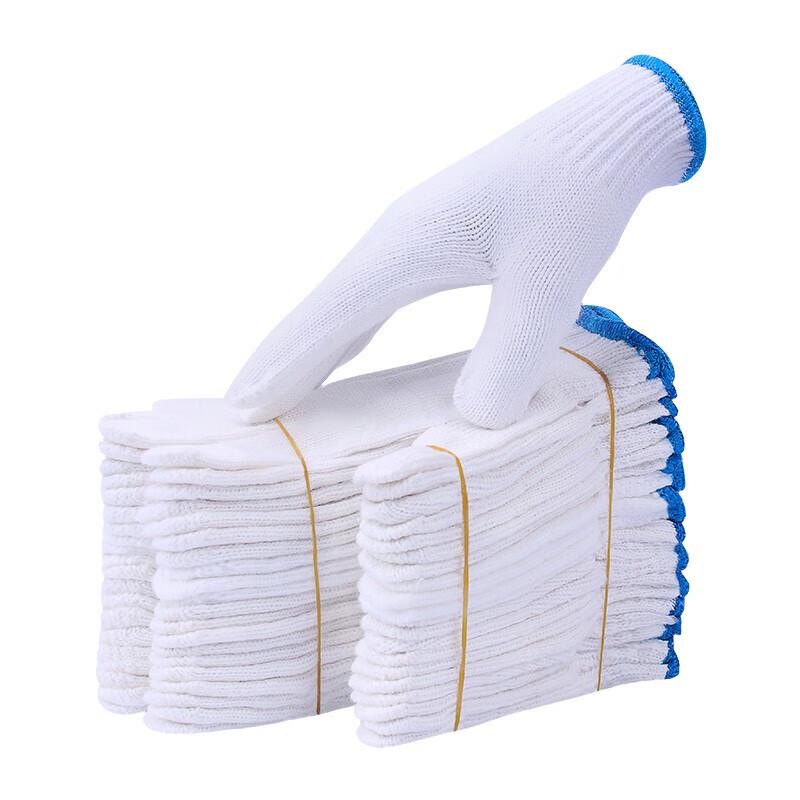 Shuangyi White Cotton Work Gloves, 100 Pairs