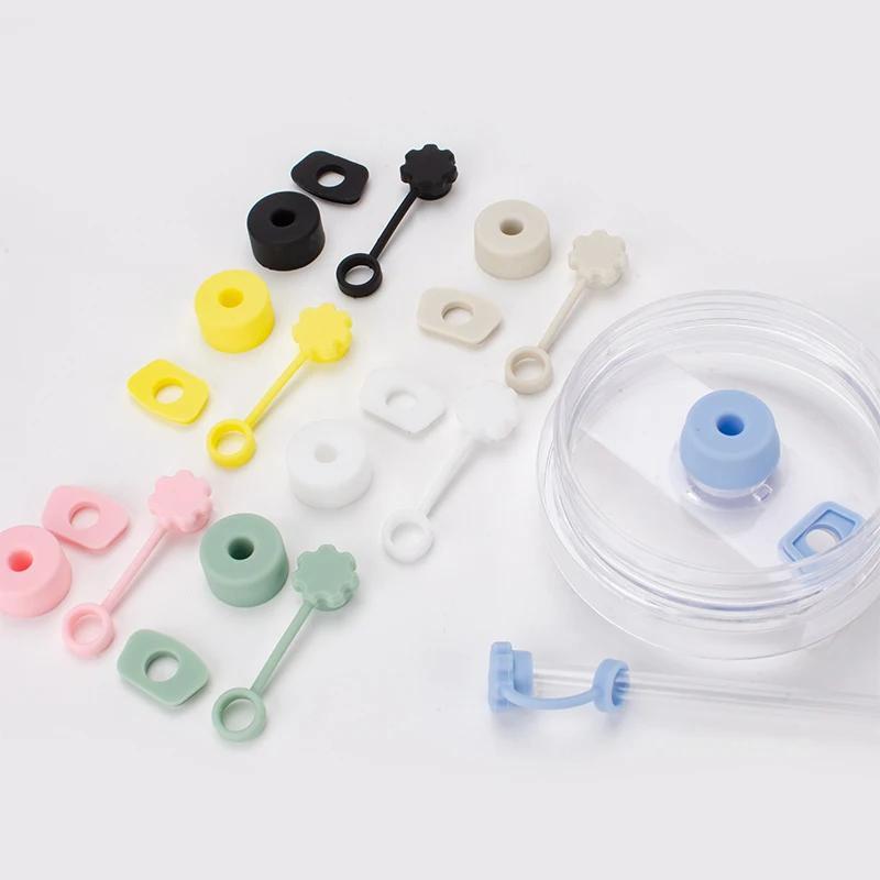 4Pcs Silicone Spill Proof Stopper Set for Tumbler 40oz Cup Protective Boot and Straw Covers Reusable Water Bottle Accessories