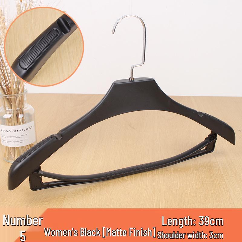 Wide-Shoulder Seamless Plastic Clothes Hanger Set for Suits and Overcoats