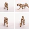 Decorative Leopard Figurine Handmanually Colored Feline Statue Textured Finish Animal