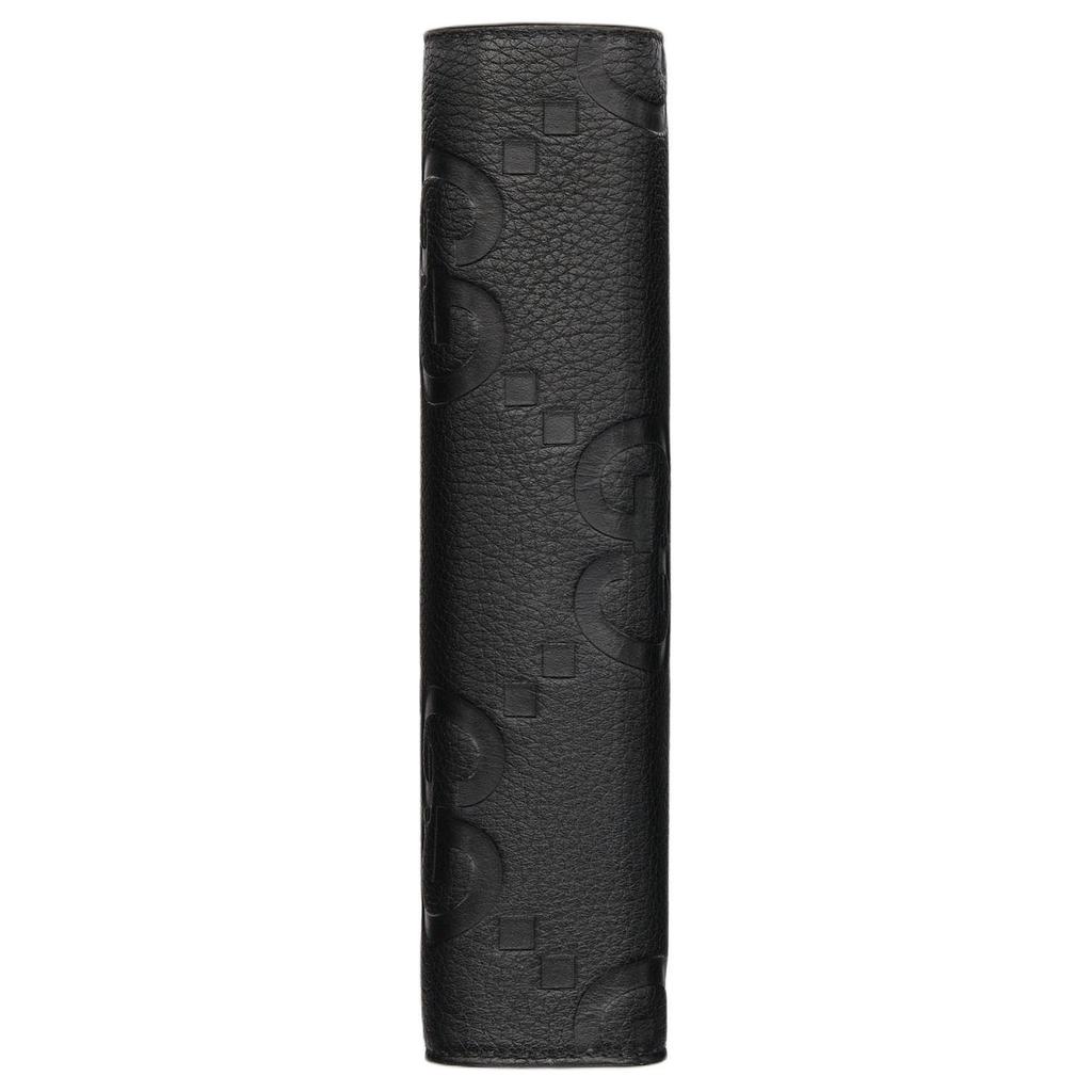 Gucci Pochette Zippée en Cuir Noir Gaufré GG Sac Bandoulière Pour Utilisation Quotidienne Unisexe