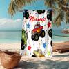Custom Name Ultra-Soft Beach Towel with Truck Theme,Ideal for Pool - Camping, Diving - Perfect Travel Essential, Vibrant Beach Towel.