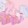 50Pcs 4 Styles Laser Packaging Bag Flat Cosmetic Bag Holographic Mini Bags