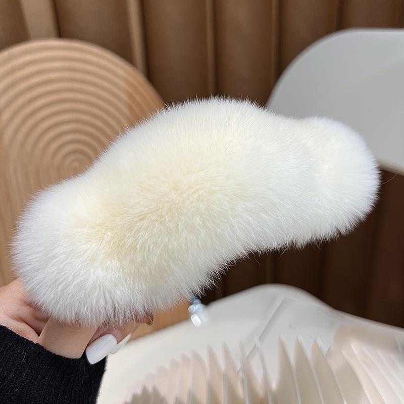 16cm Rex Rabbit Hair Clip Black Pink Large Size Hairpin Barrettes For Women Girls Ponytail Temperament Clamps Hair Accessories