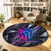 Tapis Rond Nom Personnalisé Motif Atletico Madrid Tapis Antidérapant Décor de Sol pour la Maison