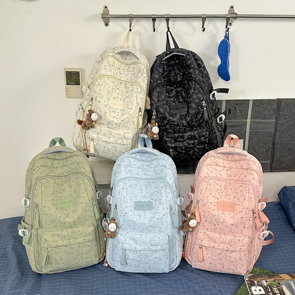 Schoolbag fashionable high-value star printing large-capacity multi-compartment student schoolbag junior high school high school backpack female