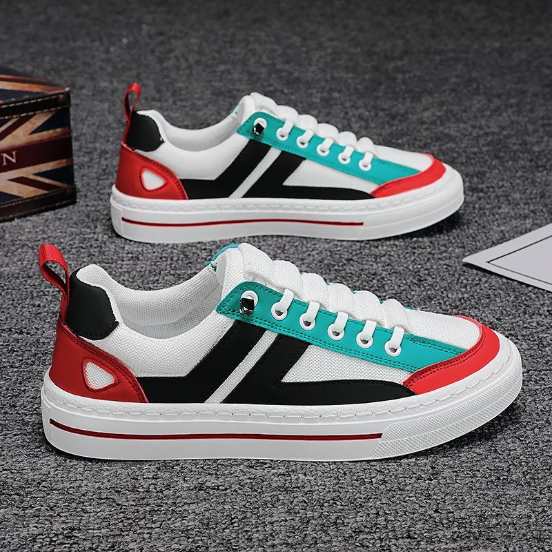 Trendige Herrenschuhe Frühling Studenten Low-Top Ein-Pedal Sport- und Freizeit Flache Schuhe Vielseitige Kleine Weiße Stoffschuhe