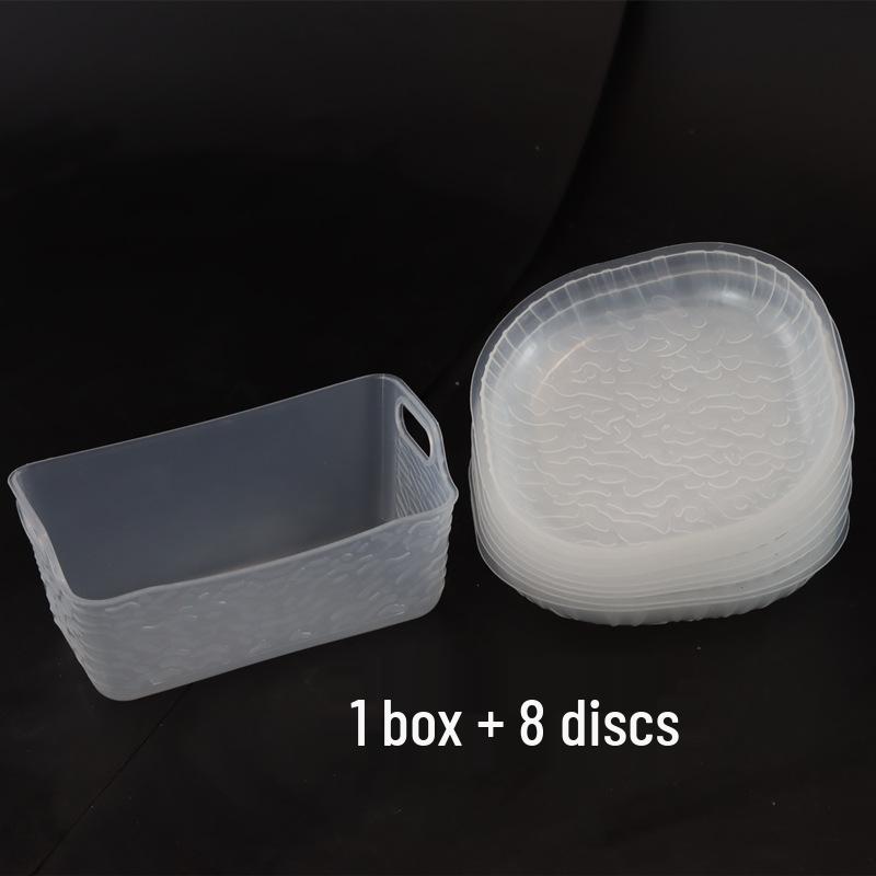 Glacier Pattern Transparent Bone Spitting Tray Set - Elegant Dining Table Accessory 1 Plate + 8 Small Plates прозрачный белый