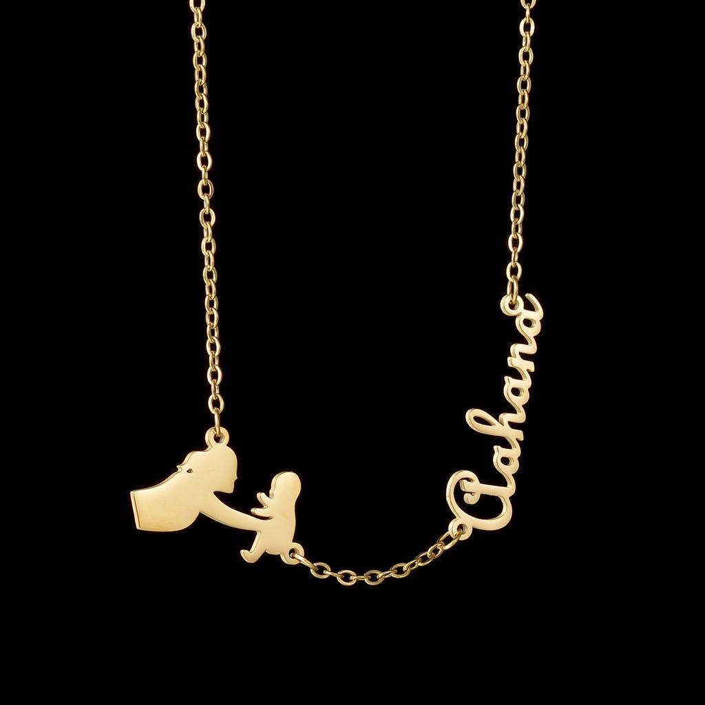 Atoztide Personalized Custom Name Necklace for Women Men Heart Biterfly Pendant Stainless Steel Choker Link Chain Jewelry Gifts