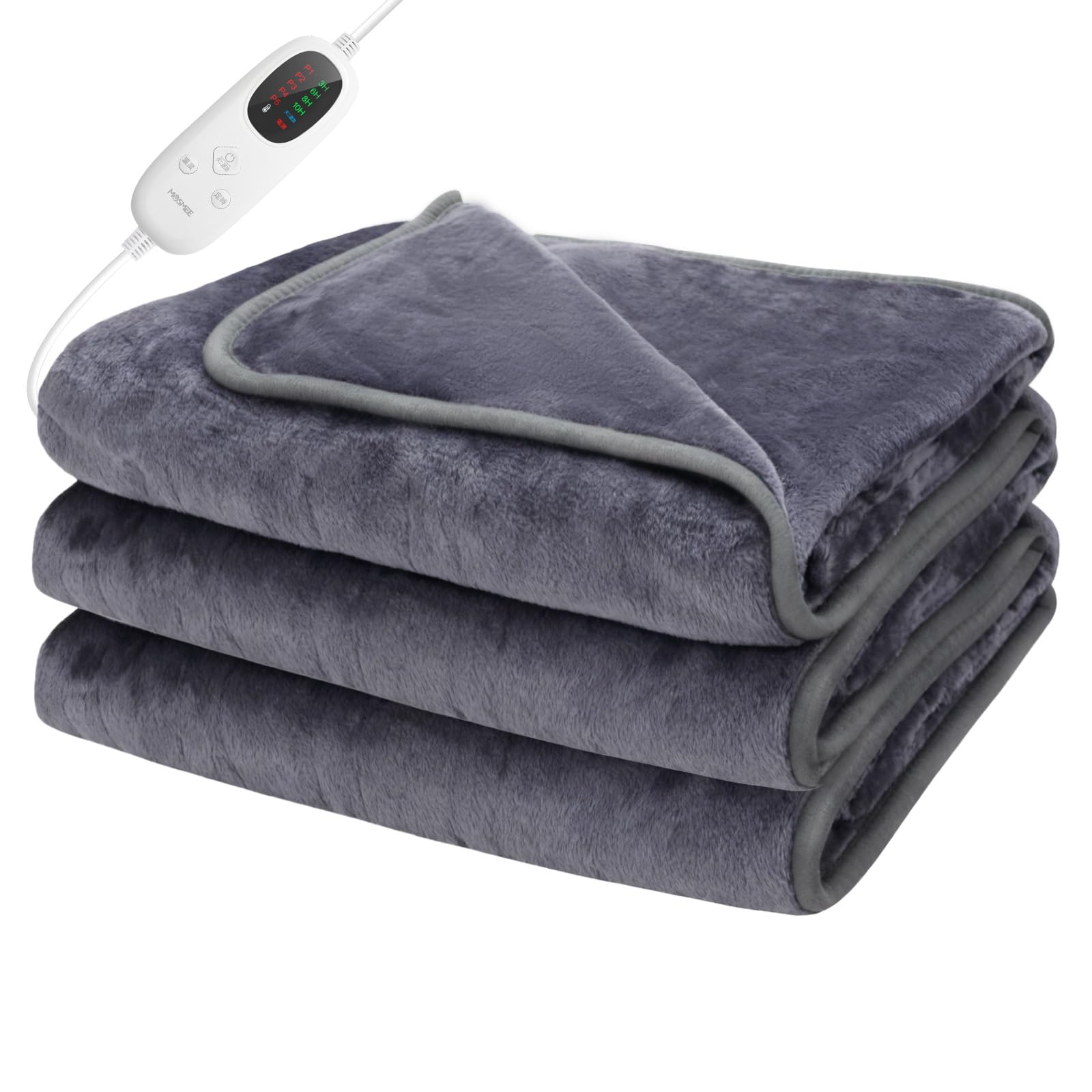 MOSMEE Electric Blanket, Comforter/Flat Blanket, Electric Knee Blanket, Washable, Energy-Saving, Dust Mite Repellent, Head-Cooling/Foot-Warming, Wired