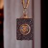 3D Hand-Painted Yellow Jambhala Thangka Zhakiram Gau Box Necklace