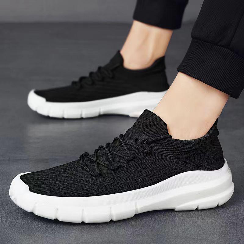 Men's Slip On Walking Shoes Lightweight Breathable Non Slip Running Shoes Casual Fashion Sneakers Knitted Mesh Gym Workout Sports Shoes for Men