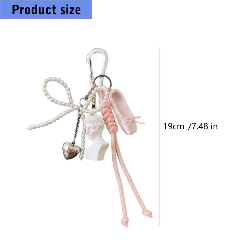 Miniature Ballet Shoe Charm Keychain Pendant Elegant Dance Inspired Jewelry Accessory For Bags And Keys