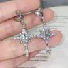 Sparkling Zircon Snowflake Cross Earrings Fashionable Exquisite Creative Punk Earrings Jewelry Daily Party Gifts for Women Girls