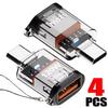 OTG USB C Female To USB A Male Adapter Converter High Speed Transfer for IPhone 16 15 IPad Tablet for Samsung Galaxy Android 3