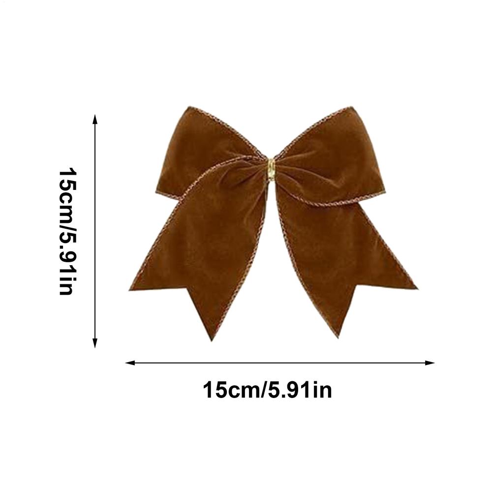 4pcs Christmas Velvet Bow Twisted Velvet Ribbon Gift Bow Christmas Tree Decoration Bow Gift Packaging Bow for Wreath Window