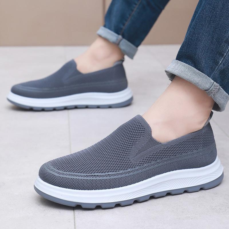Casual Men'S Cloth Shoes Breathable Old Beijing Flat Heel One Foot Lazy Shoes Single Shoe