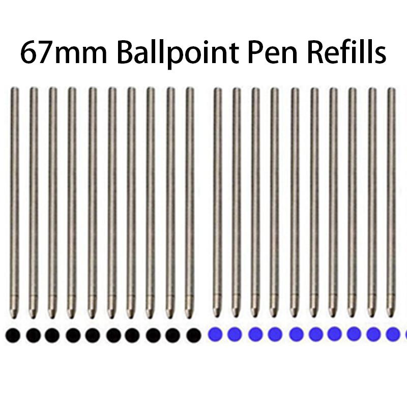 5/10/50 PCS 67mm Pen Refill Metal Ballpoint Pen Refills Office School Supplies Stationery Gifts Blue Black Pen Refills