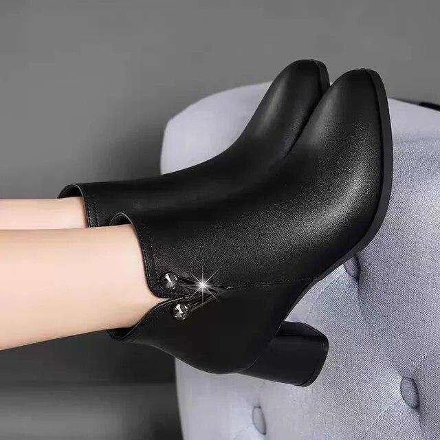 Winter Fashion Women Wedges Ankle Boots Shoes High Heels Boot