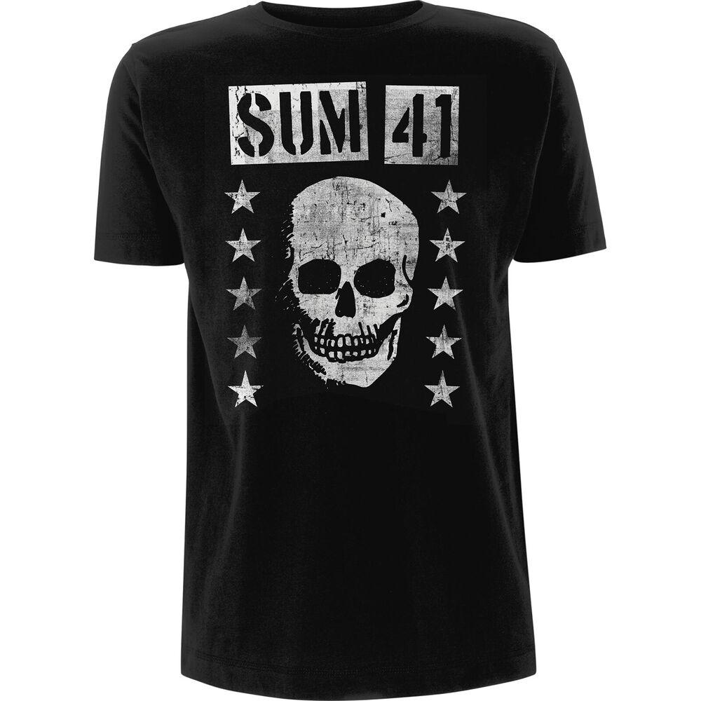 

Sum 41 T-Shirt Grinning Skull Rock Official Black New 2XL
