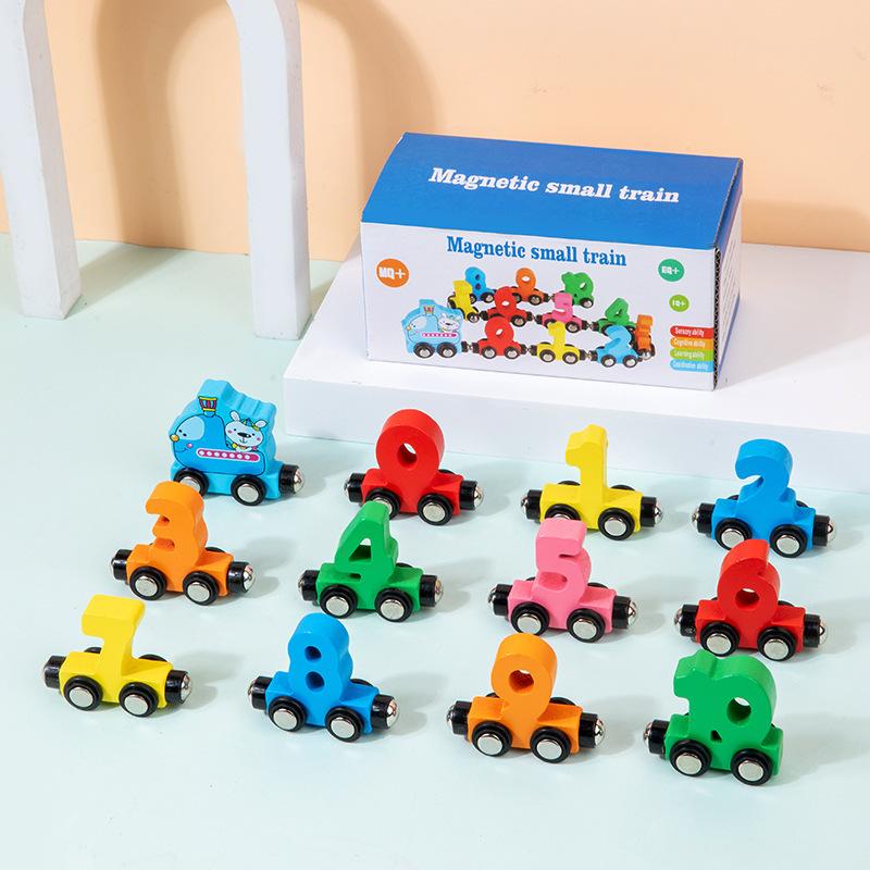 

Магнитный номер Маленький поезд Детский буквенно-цифровой Сложение и вычитание Познавательное Раннее образование Пазл Деревянный строительный блок Игрушка