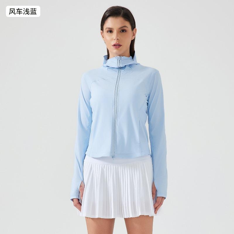 New hooded face covering sunscreen clothing women's two-way zipper breathable outdoor UV protection skin clothing