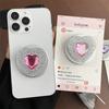 For Magsafe Magnetic Phone Holder Luxury Glitter Rhinestone Heart Simple Design Expandable Foldable Strong Magnetic Airbag Stand