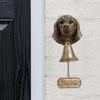Dog Head Resins Statue Doorbell with Welcome Sign Farmhouses Entryway Wall Hanging Bells Ornament Easy Installation