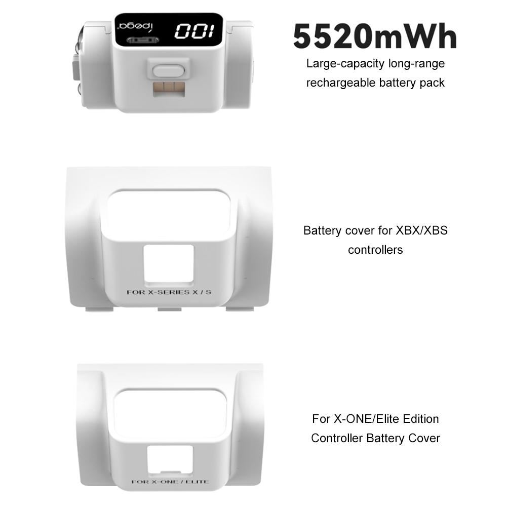 1350mAh Rechargeable Controller Battery Pack Digital Display with Charging Cable Charging Accessories Kit for XBOX Series X/S