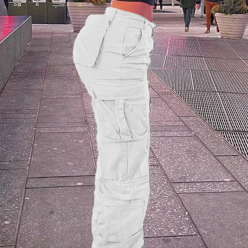 High Waist Fashionable Streetwear Style Women's Jeans Casual Trousers Trendy Workwear Long Pants Comfortable Fit Denim Trousers