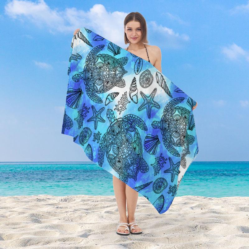 Tropical Palm Leaf Beach Towel Microfiber Quick Dry Absorbent Lightweight Monstera Print Towel for Beach Pool Vacation Travel