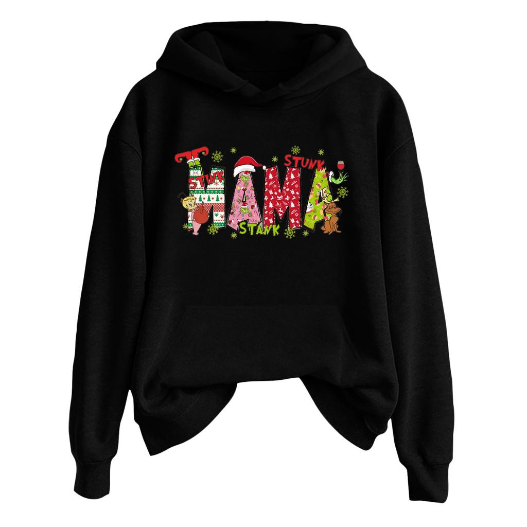 Women's Fashionable Casual Long-Sleeved Hooded Printed Sweatshirt